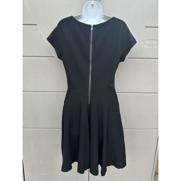 Diane von Furstenberg LBD DELYSE Black Fit & Flare Mini Dress Exposed Zip Sz 10 - Picture 8 of 16